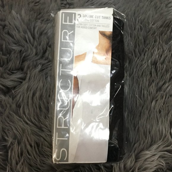 Structure | Men's Square Cut Tanks | 2 Pack | Black | Various Sizes - Picture 1 of 2